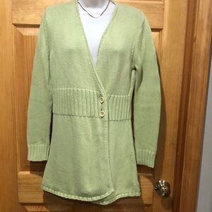Women's Green Cardigan Sweater